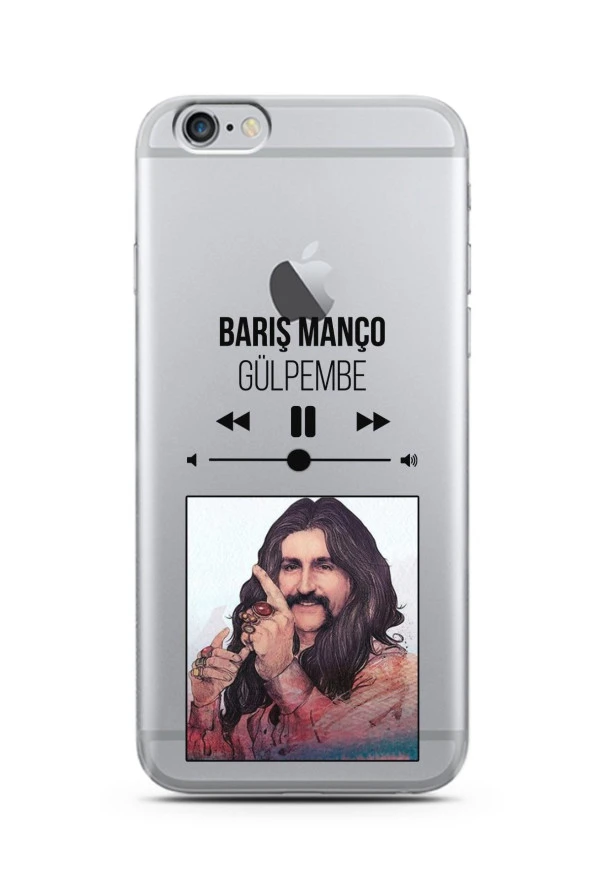 iPhone 6 Plus Barış Manço Mp3 Tasarımlı Süper Şeffaf Silikon Telefon Kılıfı