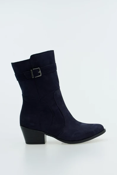 Kadın Hakiki Deri Topuklu Sivri Burun Bot - 7