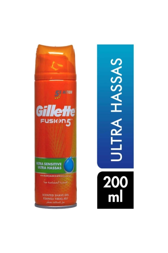 Gillette Fusion 5 Ultra Hassas Tıraş Jeli 200 Ml
