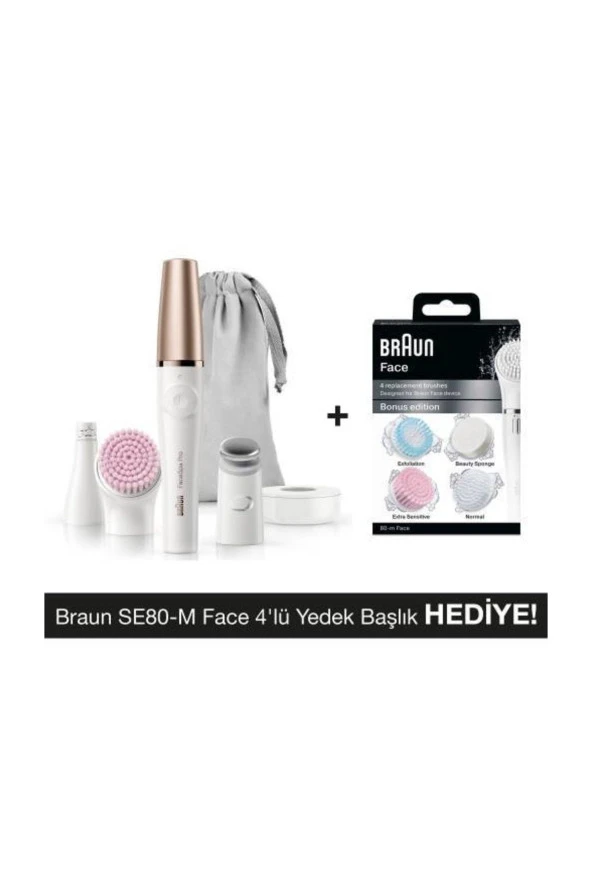 Braun FaceSpa Pro 911 Yüz Epilatörü + 80M Yedek Fırça Başlığı Paketi