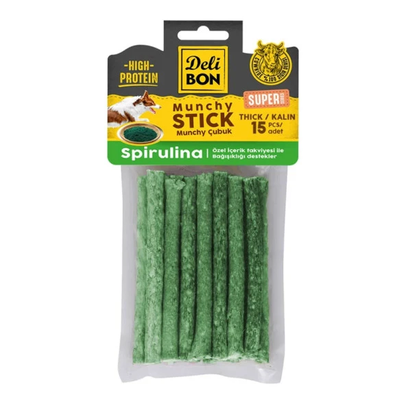 Delibon Süper Munchy Çubuk Spirulina Kalın 15Adet - Resim 2