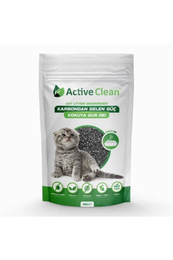 Active Clean 240 gr Active Carbon Kedi Kumu Koku Giderici