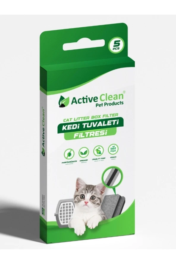 Active Clean 5'li Kedi Tuvaleti Filtresi