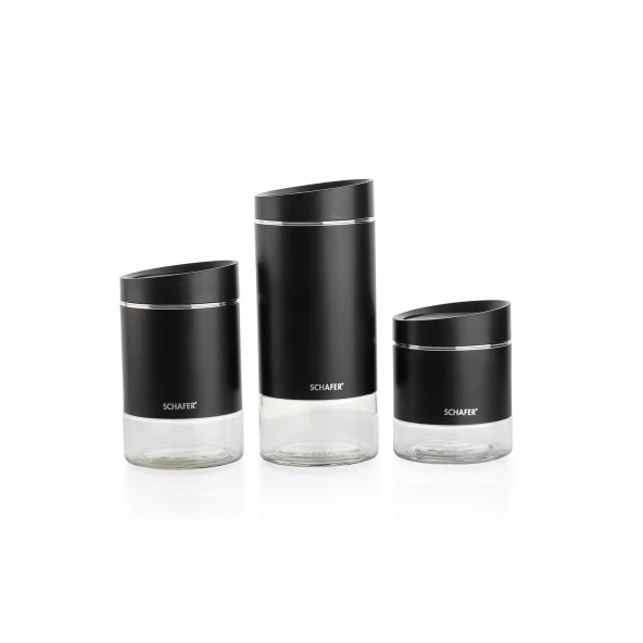 Schafer Silver Touch 3 Boy Kavanoz Seti-Siyah - 2