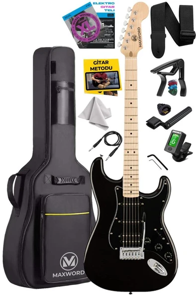 Maxword MAP-35BK Maple Klavye SSH Profesyonel Elektro Gitar Seti ürün görseli 1