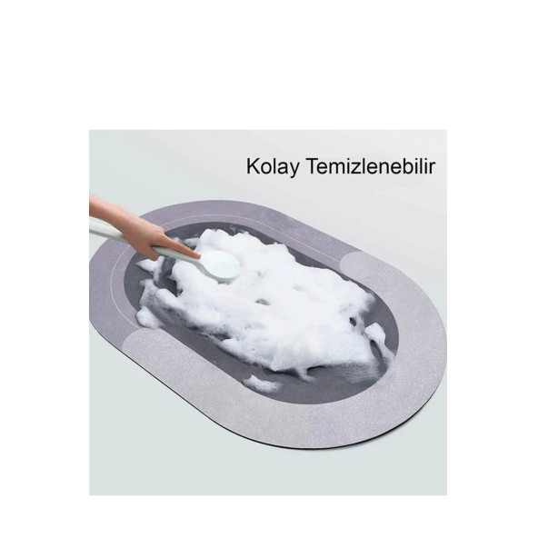 Sihirli Su Emici Banyo Paspası Kaymaz Tabanlı Abdest Paspası  (ByTUGCE) - 7