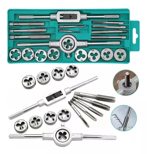 Valkyrie 20 Parça Klavuz Pafta Seti Metrik Set M3-M12 Arası 20li Takım