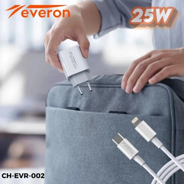İphone İpad 25W Hızlı Şarj Cihazı Type-C to Lightning Kablolu Everon EVR002 - 6