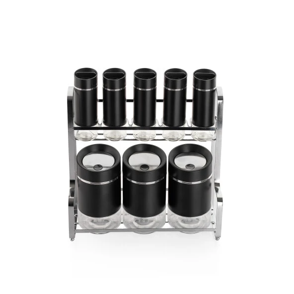 Schafer Silver Touch Baharat Takımı 9 Parça-Siyah - 2