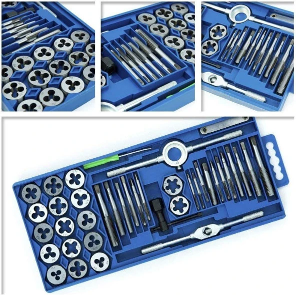 Valkyrie 40 Parça Klavuz Pafta Seti Metrik Set M3-M12 Arası 40lı Takım - 4