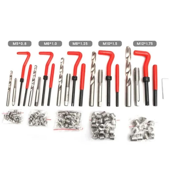 Valkyrie 131 Parça Diş Açma Helicoil Vida Tamir Onarım Seti M5-M12 Profesyonel 1. Kalite - 2
