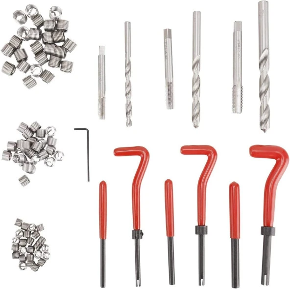 Valkyrie 88 Parça Diş Açma Helicoil Vida Tamir Onarım Seti M6 M8 M10 Profesyonel 1. Kalite - 7