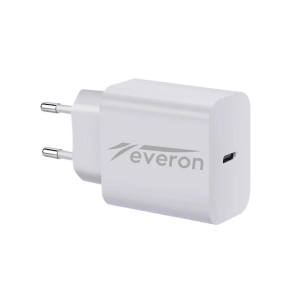 İphone ve İos Tüm Modeller Uyumlu 25W Hızlı Şarj Başlığı Type-C Girişli Everon EVR003