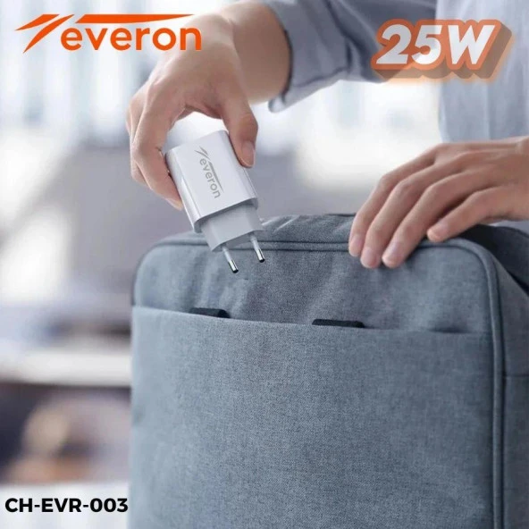İphone ve İos Tüm Modeller Uyumlu 25W Hızlı Şarj Başlığı Type-C Girişli Everon EVR003 - 6