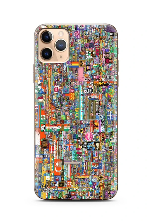 iPhone 11 Pro Max R/place Hatıra Tasarımlı Şeffaf Telefon Kılıfı