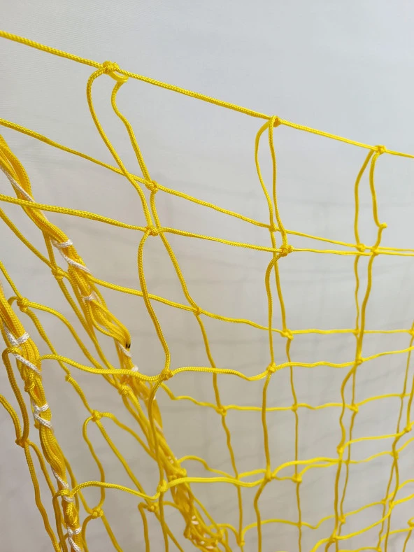 Futbol Kale Filesi 2,5 mm Kord İpi Sarı 7,32*2,44*2,0 m - 5