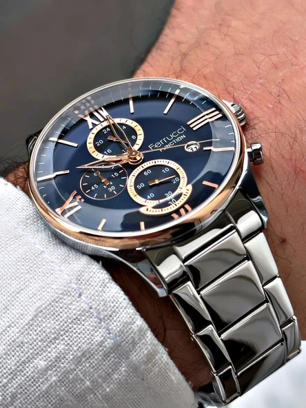 Ferrucci Function FCF.14079FM.03 Multi Fonksiyon Erkek Kol Saati 3 Atm Su Geçirmezlik - Resim 4