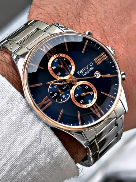 Ferrucci Function FCF.14079FM.03 Multi Fonksiyon Erkek Kol Saati 3 Atm Su Geçirmezlik - Resim 5