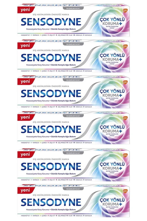 Sensodyne Çok Yönlü Koruma Gelişmiş Beyazlık 50 ml 6 Adet