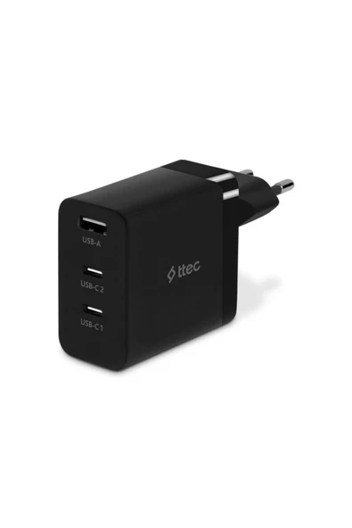 Ttec SmartCharger Trio GAN 65 W Siyah Hızlı Şarj Adaptörü