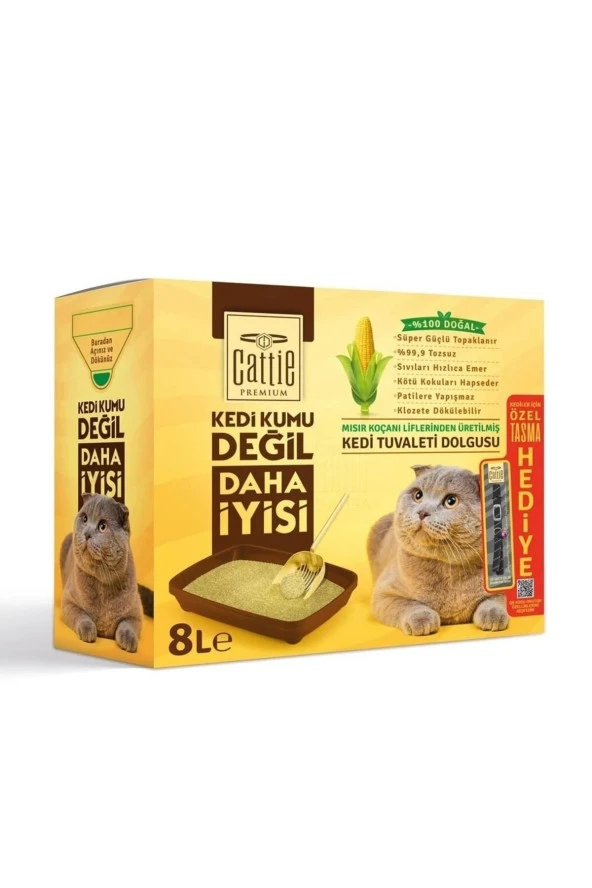 cattie Süper Topaklanan Mısır Koçanı Kedi Tuvaleti Dolgusu 8LT