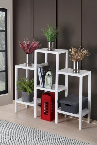 Mithra Life 6 Katlı Plastik Beyaz Banyo Mutfak Rafı MIT1044 - 2