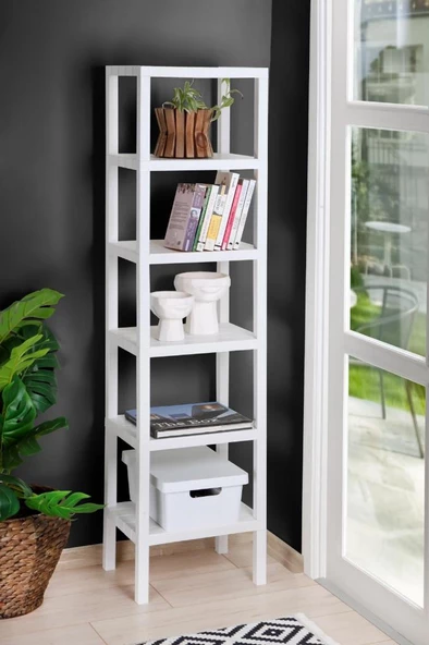 Mithra Life 6 Katlı Plastik Beyaz Banyo Mutfak Rafı MIT1044 - 5