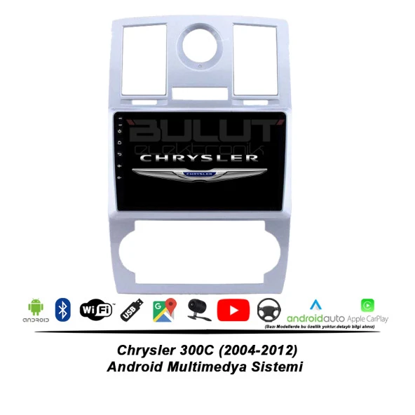 Chrysler 300C Android Multimedya Sistemi (2004-2012) 2 GB Ram 32 GB Hafıza 4 Çekirdek İphone CarPlay Android Auto Soundway Sungate