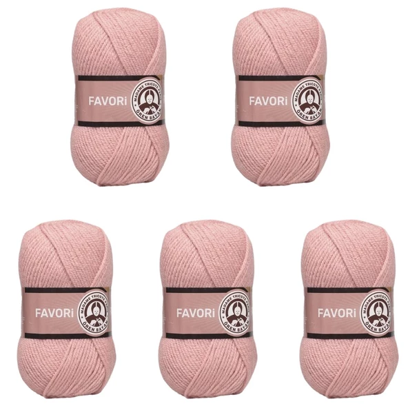 Ören Bayan Favori Örgü İpi - Pembe - 5'Li Paket - ( Renk Kodu : 121 ) ürün görseli 1