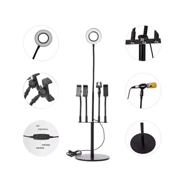 E2M YTB-05 5İN1 METAL IŞIKLI STAND SİYAH - 2