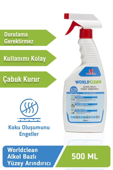 Worldclean Alkol Bazlı Yüzey Arındırıcı 500 ml - 4