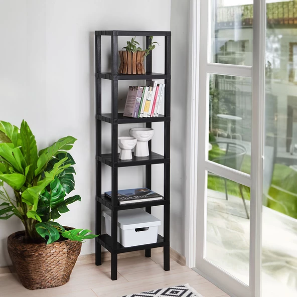 Mithra Life 6 Katlı Plastik Siyah Banyo Mutfak Rafı MIT1045 - 5