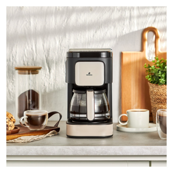 Karaca Just Coffee Aroma 2 In 1 Filtre Kahve ve Çay Demleme Makinesi Bej - 1
