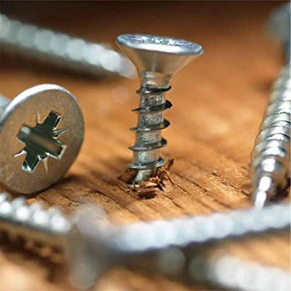 Sunta Vidası 3.5x35 Mm Paket 1000 Adet Sivri Uçlu Ahşap Tahta Ağaç Mobilya Ayak Kulp Vidası - Resim 8