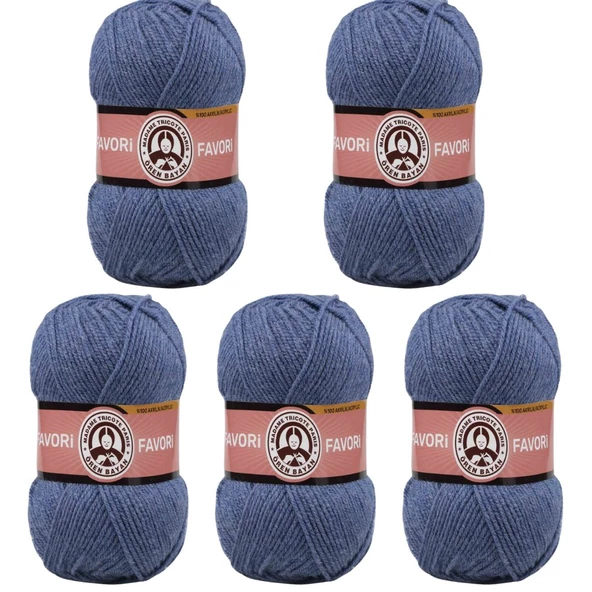 Ören Bayan Favori Örgü İpi - Mavi - 5'Li Paket - ( Renk Kodu : 138 )