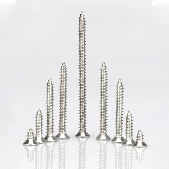 Sunta Vidası 3.5x50 Mm Paket 500 Adet Sivri Uçlu Ahşap Tahta Ağaç Mobilya Ayak Kulp Vidası - Resim 5