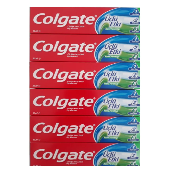 Colgate Üçlü Etki Nane Ferahlığı Diş Macunu 6 x 50 ML