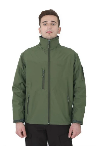 Single Sword Su&Rüzgar Geçirmez Outdoor Softshell Erkek Mont Haki