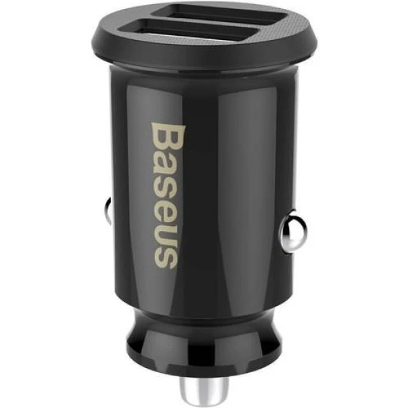 Baseus Mini Dual USB 3.1A Hızlı Araç Şarj Cihazı- Siyah