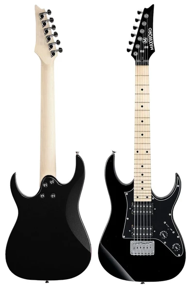 Maxword DE-150BK Maple Klavye HH Manyetik Yüksek Kaliteli Elektro Gitar Seti - 4