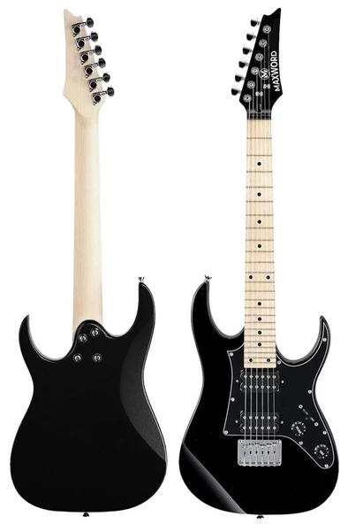 Maxword DE-150BK-50AMP Maple Klavye HH Yüksek Kaliteli 50W Amfili Elektro Gitar Seti - 4