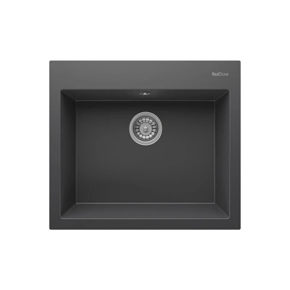 Real Stone K002 Didym 60 Antrasit Granit Tezgah Üstü Eviye 60x53 Cm