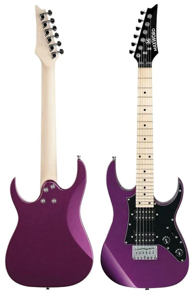 Maxword DE-150PU Maple Klavye HH Manyetik Yüksek Kaliteli Elektro Gitar Seti - Resim 4