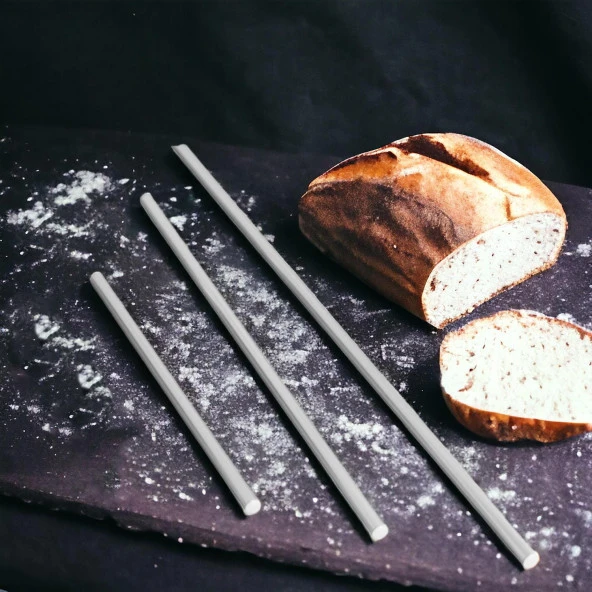 Metal Oklava 3'lü Set Börek Hamur Yufka Açma Silindir Yuvarlak Alüminyum Uzun Kısa Mutfak Araç - 5