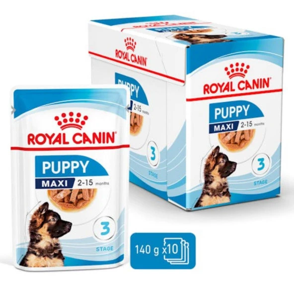 Royal Canin Maxi Puppy Gravy Yavru Köpek Yaş Maması 140 gr x 10 Adet