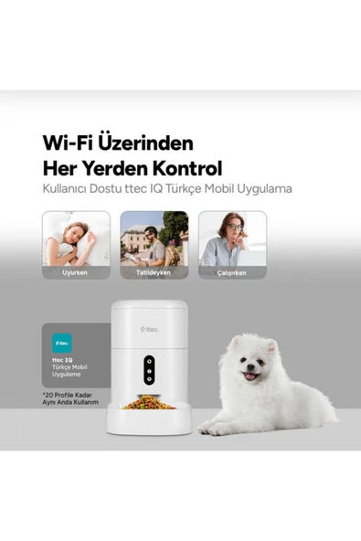 Ttec Foodi 2EHB02 Otomatik Wi-Fi Akıllı Kedi Besleyici - 6