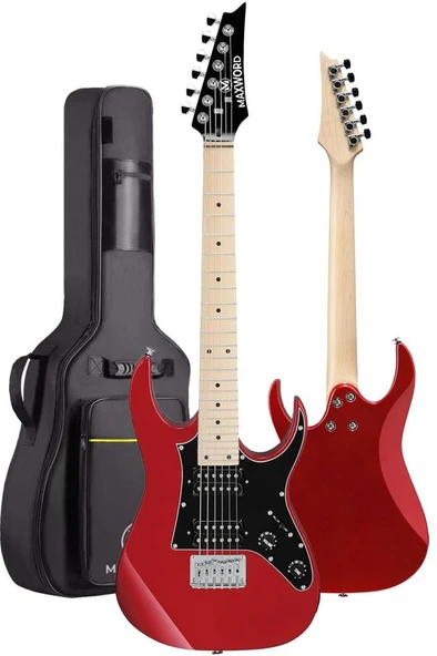 Maxword DE-150RD-ST Maple Klavye HH Manyetik Yüksek Kaliteli Elektro Gitar Seti - Resim 3