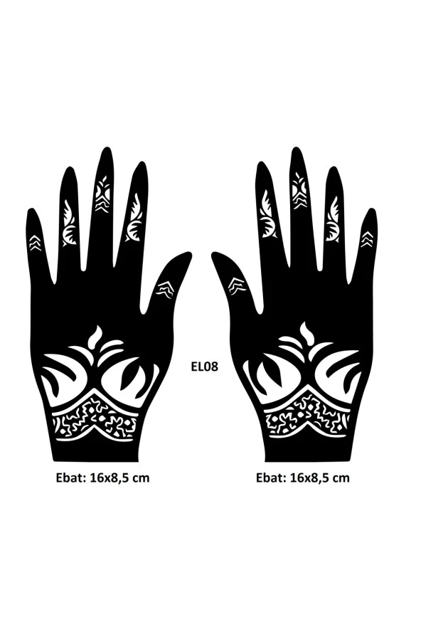 Tribal Yapraklar El Üstü 2 Adet Kına Kalıbı Kınasız Sadece Desen ürün görseli 1