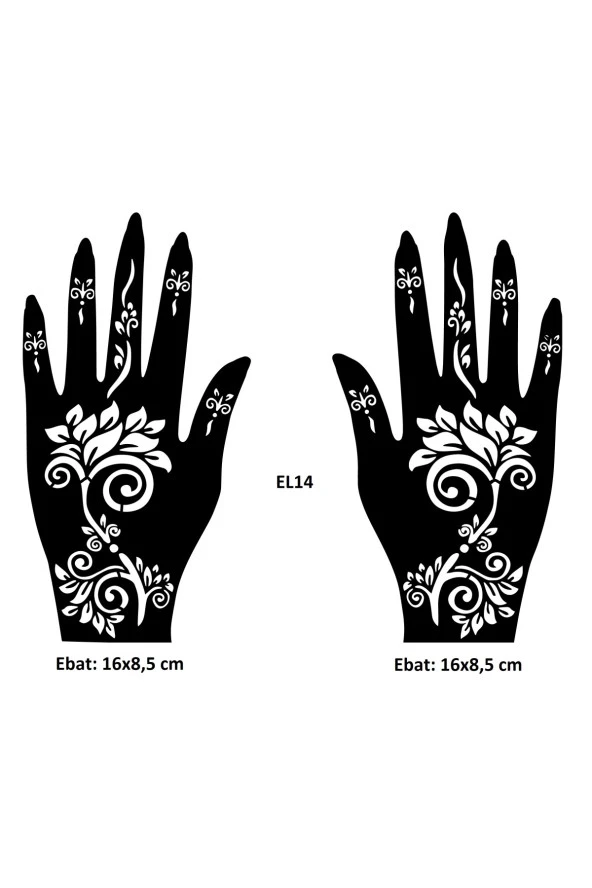 Bahar yaprakları El Üstü 2 Adet Kına Kalıbı Kınasız Sadece Desen ürün görseli 1