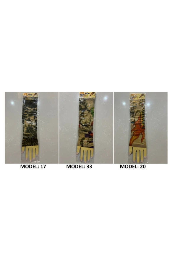 Giyilebilir Dövme 3 Çift 6 Adet Kol Çorap Dövmesi Sleeve tattoo Set4 - 3
